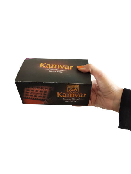 بیسکوییت کاکائویی بدون قند کامور