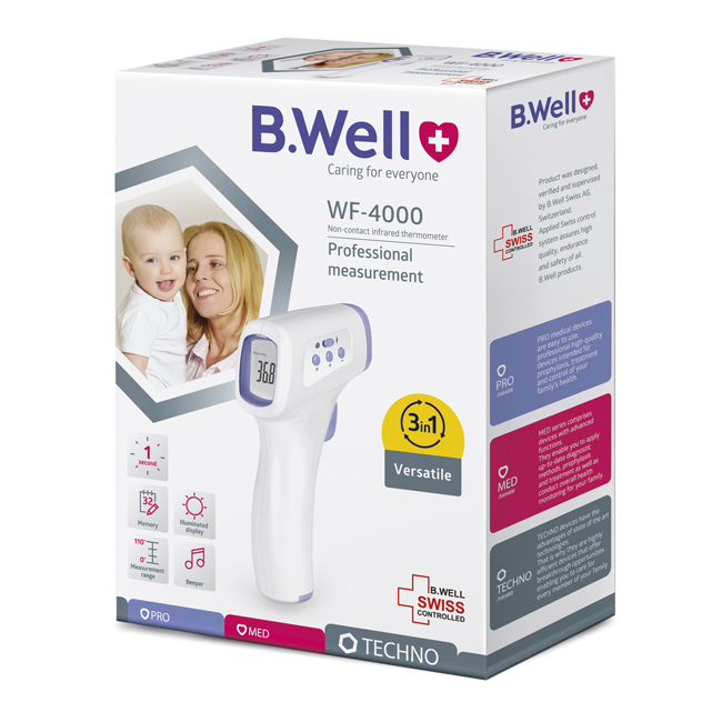 تب‌سنج دیجیتال غیرتماسی بی‌ول مدل B.well WF-4000