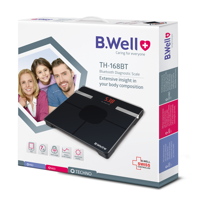 ترازوی دیجیتال تشخیصی بی ول مدل WK-168BT بلوتوث دار ظرفیت ۱۸۰ کیلوگرم